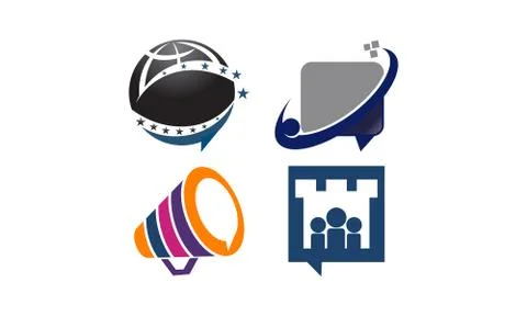 Sharing Solutions Template Set Stock Illustration