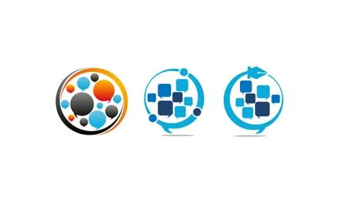 Sharing Solutions Template Set 스톡 일러스트