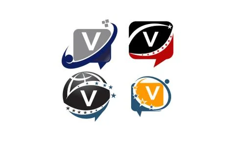 Sharing Solutions V Template Set Stock Illustration