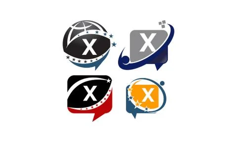 Sharing Solutions X Template Set Stock Illustration