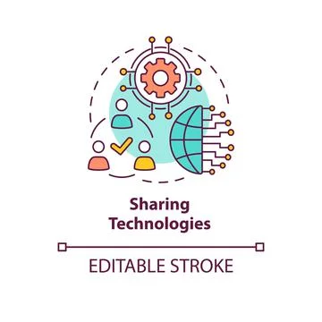 Sharing technologies concept icon 스톡 일러스트