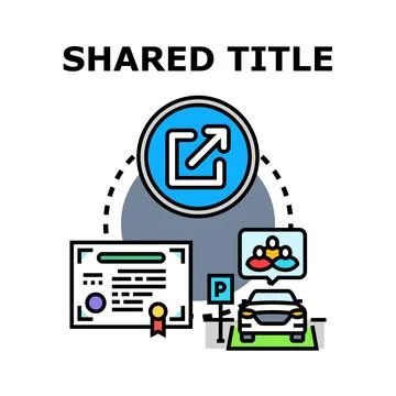 Sharing title copyright carpooling travel concept Stock Illustration
