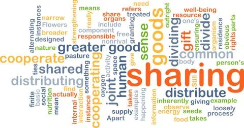Sharing wordcloud concept illustration Stock Illustration