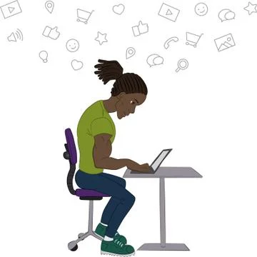 Sharing of working files and reference materials Stock Illustration