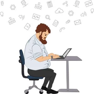 Sharing of working files and reference materials Stock Illustration