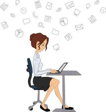 Sharing of working files and reference materials Stock Illustration