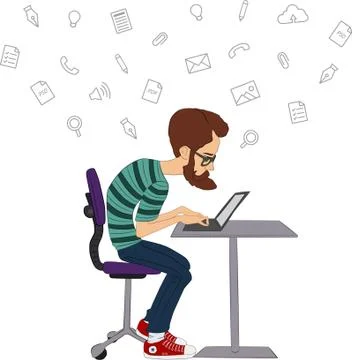 Sharing of working files and reference materials Stock Illustration