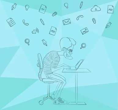 Sharing of working files and reference materials Stock Illustration