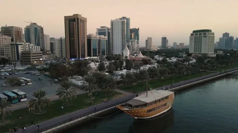 Sharjah Corniche Khalid Stock Footage 148038971