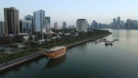 Sharjah Corniche Khalid Stock Footage 148038979