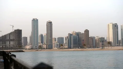 Sharjah Skyline Stock Footage 88749484