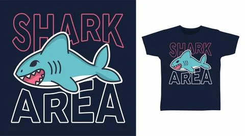 Shark area vector illustration t-shirt design and others uses. Stock Illustration