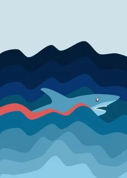 Shark attack. Abstract background. Illustrazione stock