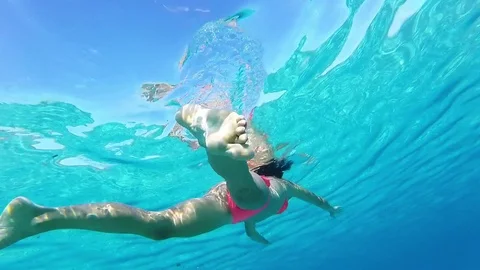 Shark attack girl 库存影片 85067333