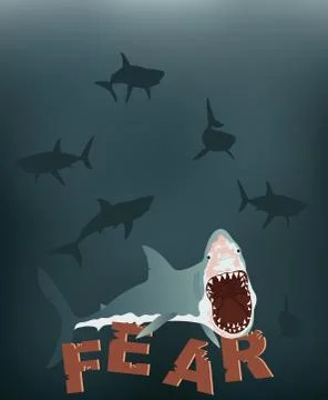 Shark Attack Stock Illustration