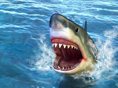 Shark attack Stockillustratie