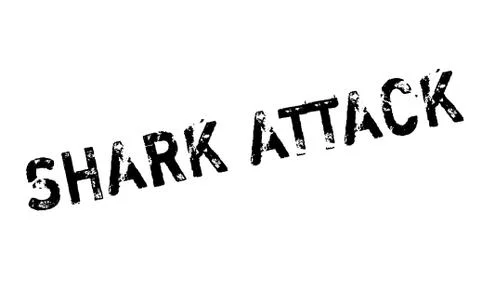 Shark Attack rubber stamp Stock Illustration