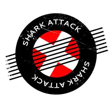 Shark Attack rubber stamp Stock Illustration