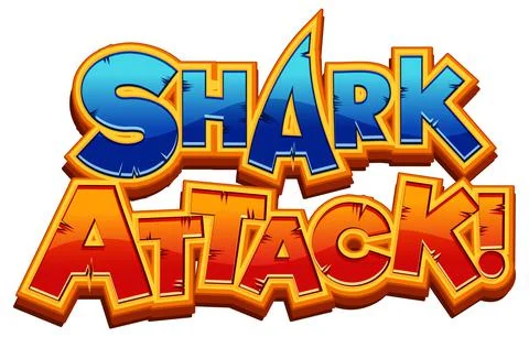 Shark Attack typography design Stock Illustration