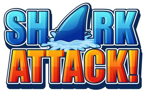 Shark Attack typography design Stock Illustration