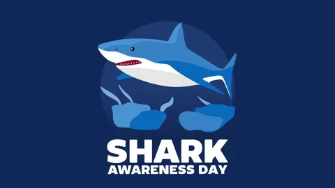Shark awareness day for the preservation of the shark ecosystemy Stock Footage 328392653