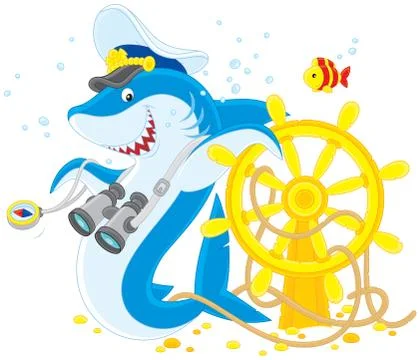 Shark captain Stock Illustration