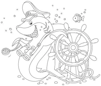 Shark captain Illustrazione stock