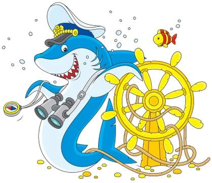 Shark captain Stock Illustration