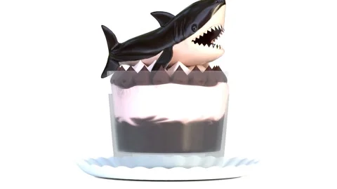 Shark chocolate parfait Stock Footage 304988425