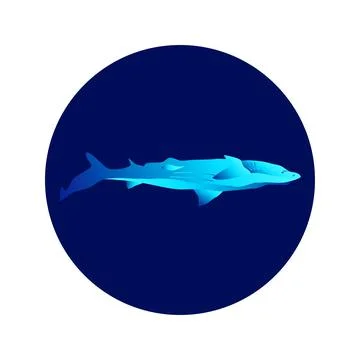 Shark Circle Icon Stock Illustration