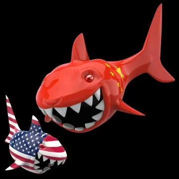 Shark concept - 3D Illustration Stock Illustration