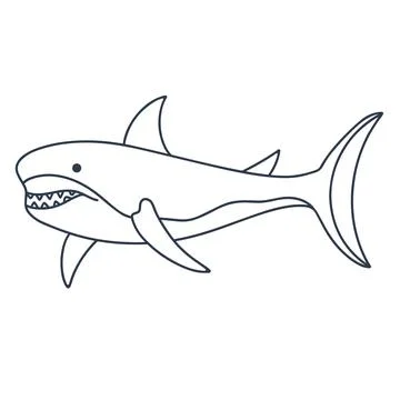 Shark doodle vector illustration Illustrazione stock