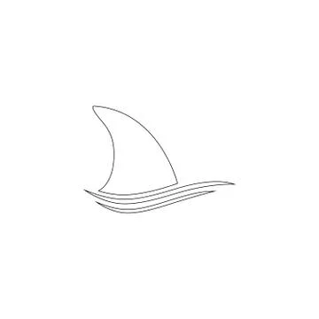 Shark dorsal fin. flat vector icon Stock Illustration
