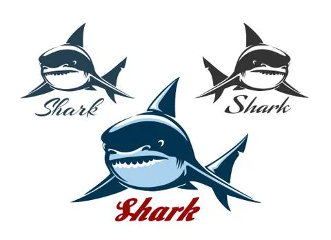 Shark Emblem Set Stock Illustration