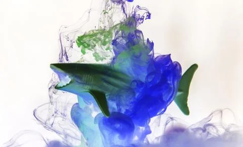 Shark figure in water with negative effect Stock Photos