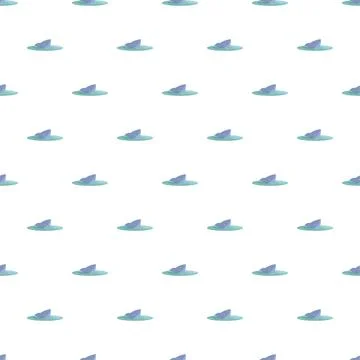 Shark fin attacking seamless repeating pattern for danger Illustrazione stock