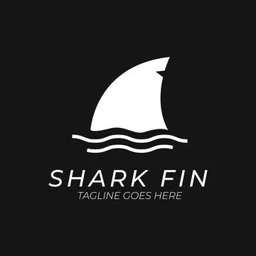 Shark Fin Concept, Monogram Style Logo Template Stock Illustration