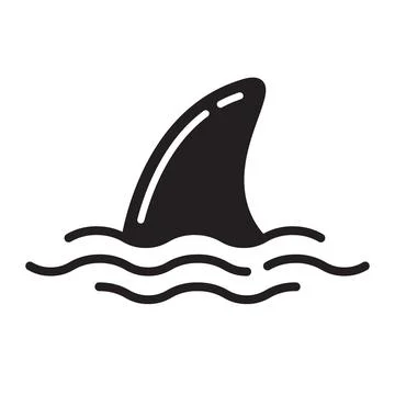 Shark fin dolphin vector icon logo illustration cartoon design Stock Illustration