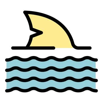Shark fin emerging from the water surface Stock Illustration