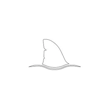 Shark fin. flat vector icon Stock Illustration