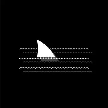 Shark Fin icon flat Stock Illustration