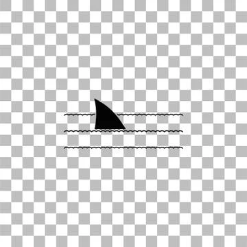 Shark Fin icon flat Stock Illustration