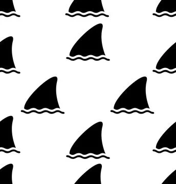 Shark fin icon seamless pattern Stock Illustration