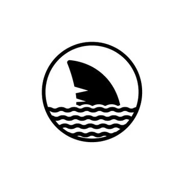 Shark fin icon. Vector on isolated white background. EPS 10 Stock Illustration
