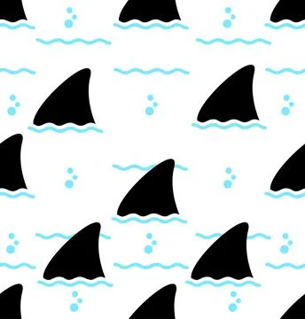 Shark fin icon vector seamless pattern Illustrazione stock