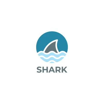 Shark fin logo design  Stock Illustration