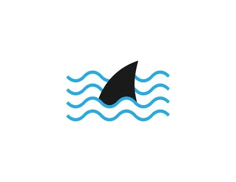 Shark fin, wave icon. Vector illustration. Illustrazione stock