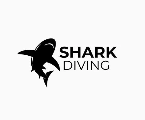 Shark, fish and diving, logo design Stock Illustration