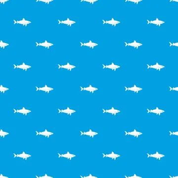 Shark fish pattern seamless blue 스톡 일러스트