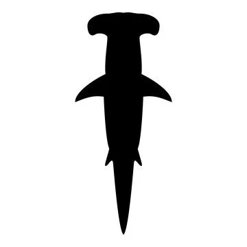 Shark hammer head icon black color vector illustration image flat style Stock Illustration
